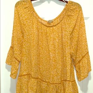 Yellow flowy blouse
